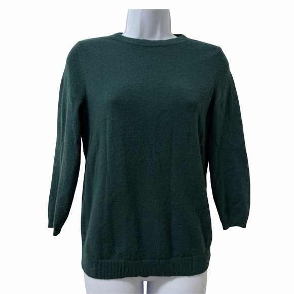 Talbots Sweaters - TALBOTS Womens Soft‎ 100% Cashmere 3/4 Sleeve Sweater Size MP Green Quiet Luxury